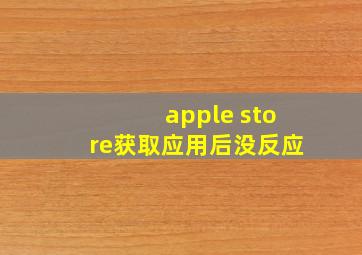 apple store获取应用后没反应